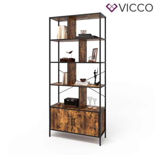 Bücherregal Fyrk Eiche rustikal 80 x 180 cm mit 4 Regalebenen Vicco - Bild 7 von 9