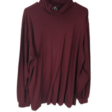 NB Mens Regular Fit Turtle Neck Long Sleeves Burgundy Pullover Sweater Size 3X