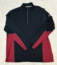 Men’s Smartwool Merino Sport 150 Long Sleeve 1/4 zip Pullover Black/Red Size XL