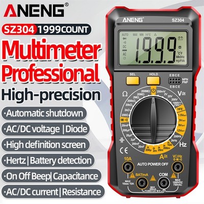 Digital Multimeter LCD Voltmeter Ammeter Ohmmeter Volt AC DC Tester Lead Meter..