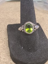 Sterling Silver Peridot Ring 3 Grams Size 7.5
