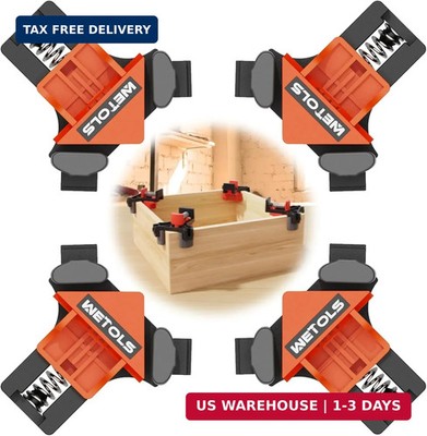 WETOLS Corner Clamp for Woodworking, 90 Degree Right Angle Clamp, Wood Clamps, 4
