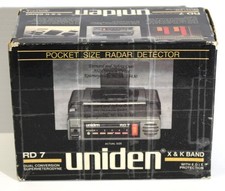 Uniden RD-7 Radar Detector 1986 w/Manual, Cord, Box