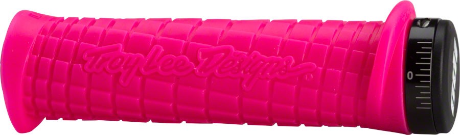 ODI Troy Lee Pink Lock-On Handlebar Grips - Slim, Flangeless, Mud-Resistant