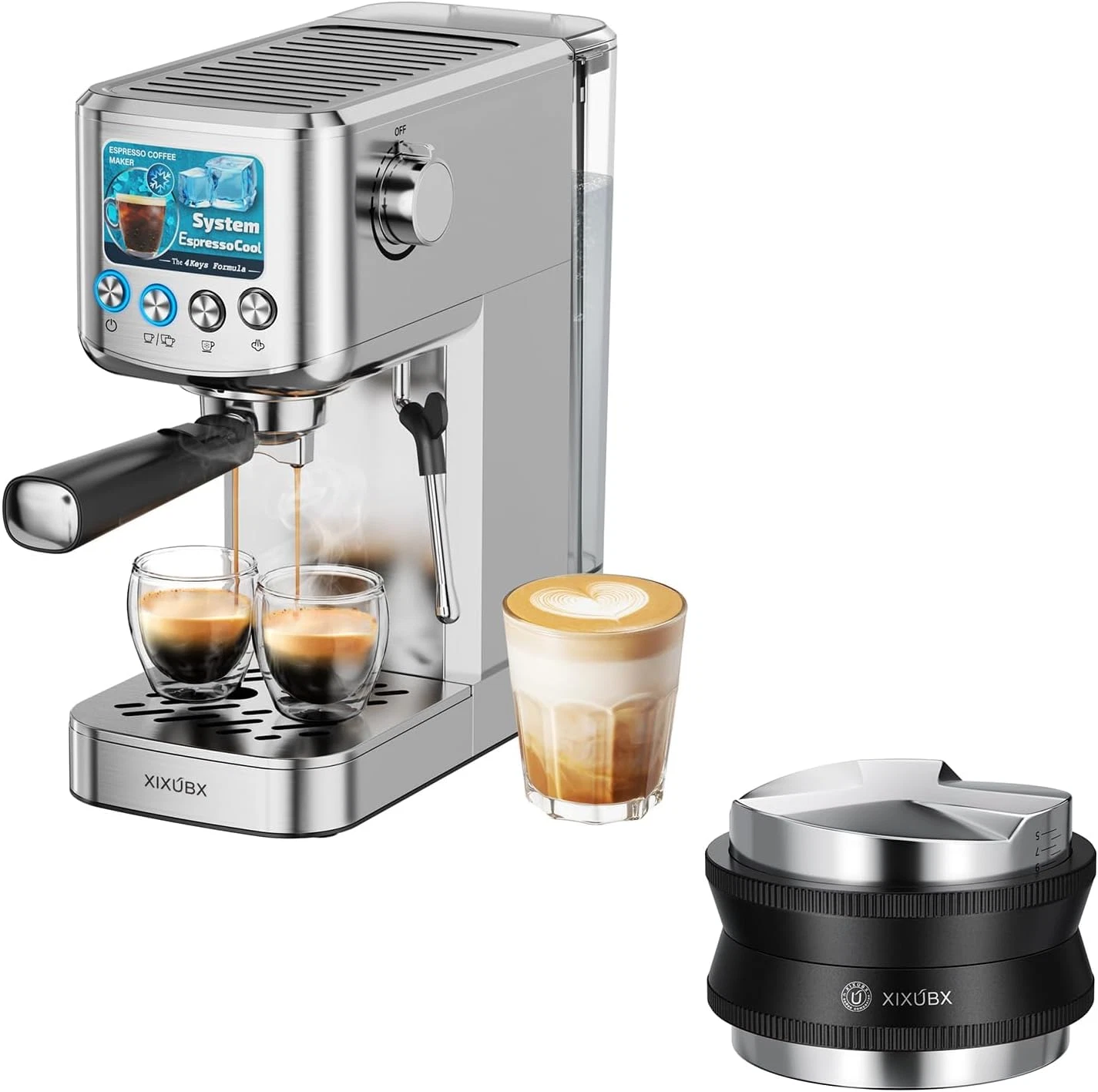 20 Bar Espresso Machine with Milk Frother & 51mm Tamper for Perfect Brews