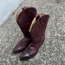 Vintage Dan Post   Brown Leather Cowboy Weste...