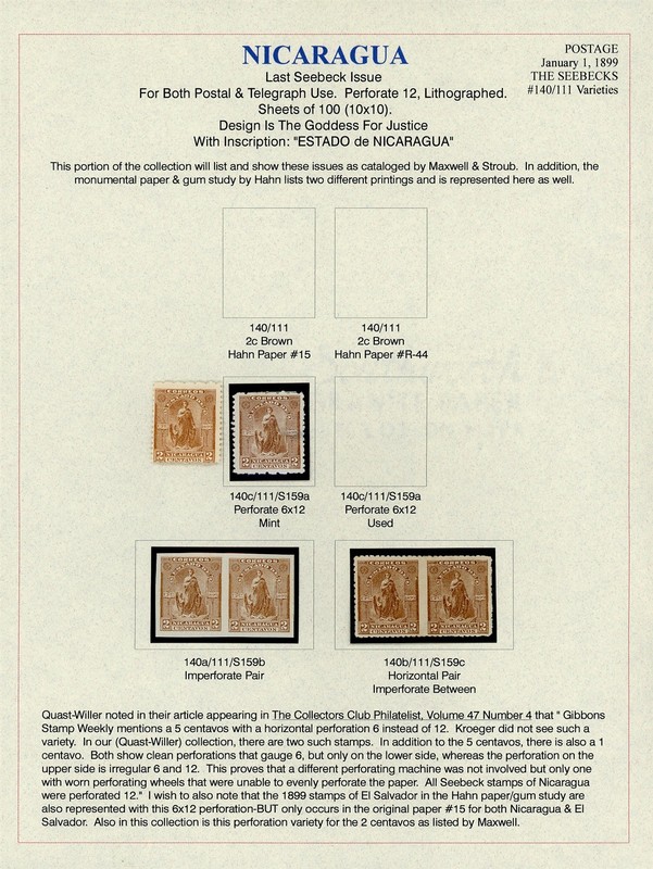 NICARAGUA BYERLEY Specialized Album Page Lot #4 IMPERF & IMPERF BETWEEN $$$