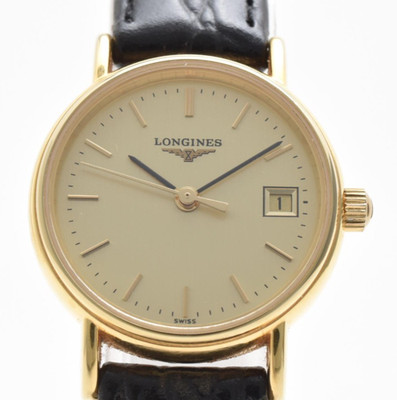 [N NEUWERTIG] LONGINES L4.220.2 Grand Classic Gold Dial 24mm Qz Damenuhr von JP