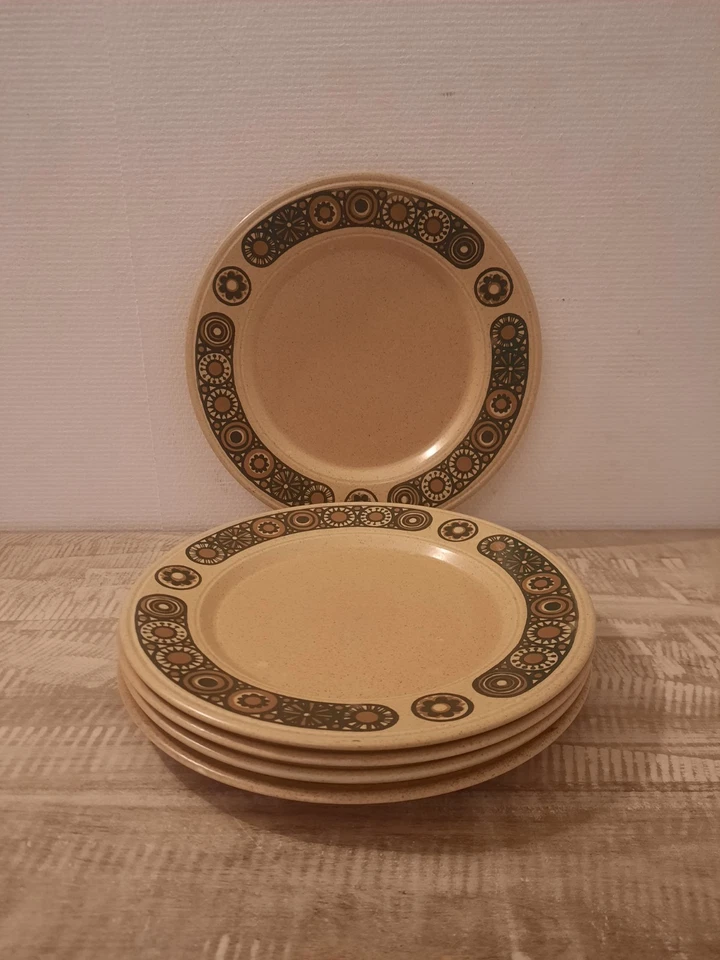 5 Assiettes plates vintage Kiln Craft Motif Bacchus - Photo 3/4