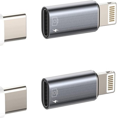 MFi-Certified iPhone OTG Adapter(2Pack)USB C Female to Lightning Male Charger Da