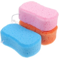 3 Pcs PU Material Bathing Sponge Thicken Shower Ball Body Exfoliator