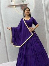 Rion Cotton Handmade Mirror Work Lehenga Choli Indian Traditional Festive Wear
