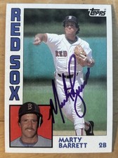MARTY BARRETT 1984 Topps Baseball Card #683 (RC) Boston Red Sox AUTO Autograph