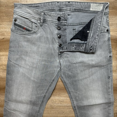 Diesel Jeans Men 32x30 Gray Sleenker Slim Skinny Stretch Grunge Skater 0674T Hem