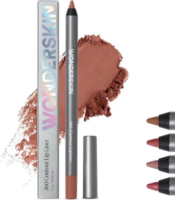 Wonderskin Lip Liner Pencil - 360 Contour Lipliner, Long Lasting, Saddle