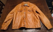Vintage M Julian Wilson Leathers 100% Leather Button Up Large 