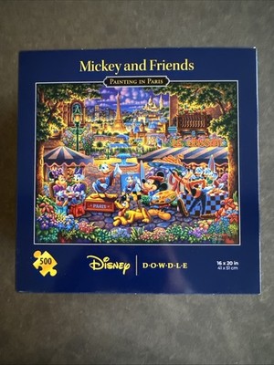 Unopened Disney X Dowdle 500 Piece Jigsaw Mickey And Friends Painting In Paris ￼