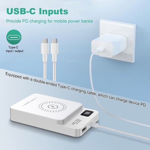 10000mAh Magnetic Power Bank Wireless Charger PD 20W Fast Charging For iPhone 17 - Picture 11 of 15