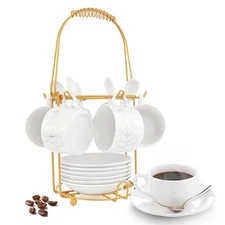 Coffee Cup Stand Holder Display Stand Mug Tea Rack Cup and Saucer Countertop ...
