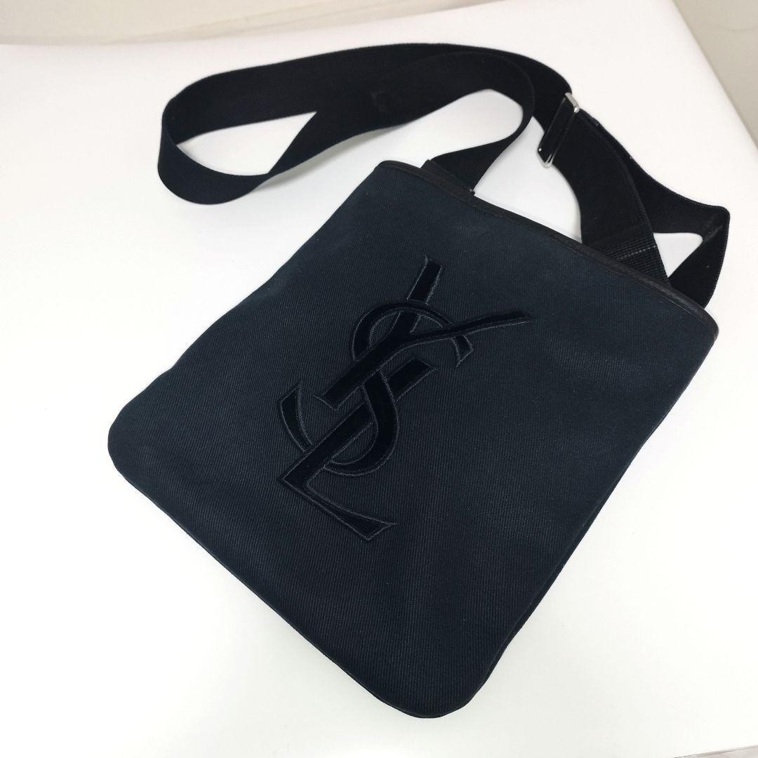 Borsa a tracolla YVES SAINT LAURENT YSL Rive Gauche tote kahala pelle scamosciata nera