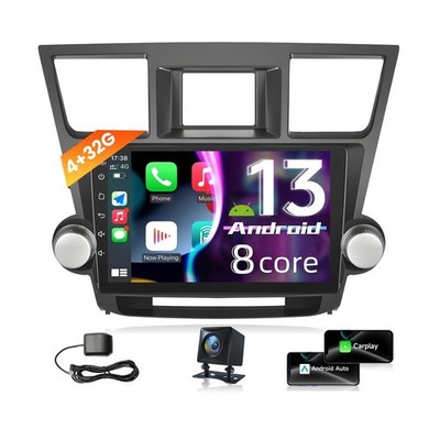 For 2008-2013 Toyota Highlander Carplay Android 13.0 Stereo Radio 4+32G Wifi GPS
