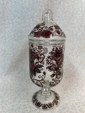 vintage Alfred Taube glass candy jar with a lid