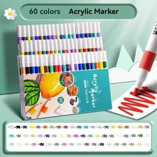 60 Colores Set Acrylic Paint Art Marker Pen Rock Painting for Kids FREE SHIPPING
