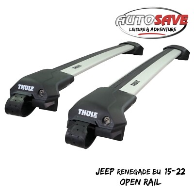 Thule WingBar Edge Silver Roof Bars Jeep Renegade BU 15-22 Open Rails Alu Aero