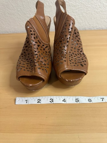 Limelight Arabella Brown Cognac Women Sandals High Heels Wedges - Size 8 - Picture 12 of 14