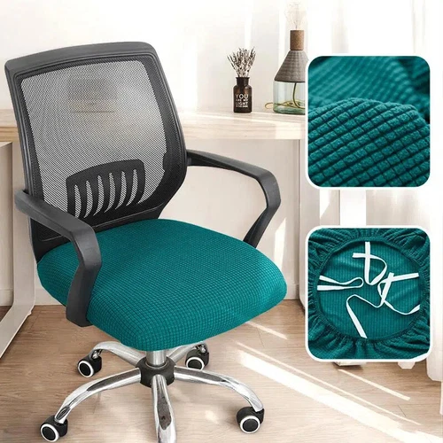 Cubierta de silla de computadora de oficina elástica giratoria protectora de asiento de trabajo de escritorio - Imagen 4 de 37