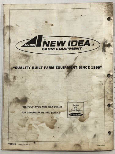 Original New Idea 322 12 Roll Mounted Husking Unit Operator's Manual Parts Book - Picture 6 of 6