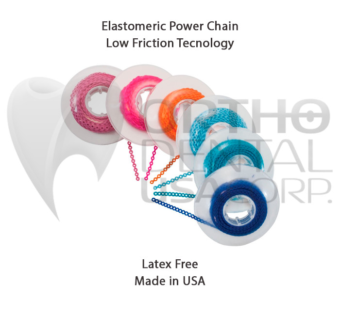 ELASTIC POWER CHAIN 15 Ft. (Pack X 5) Latex Free Made in USA Orthodentalusa Corp