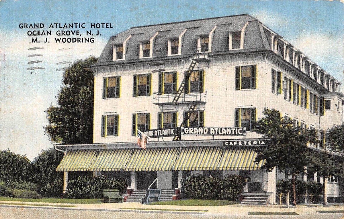 Grand Atlantic Hotel, Ocean Grove, New Jersey, Antique Postcard