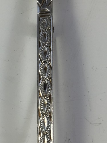 Vintage Sterling Silver Kilt Pin / Brooch with orange faceted stone - Picture 3 of 7