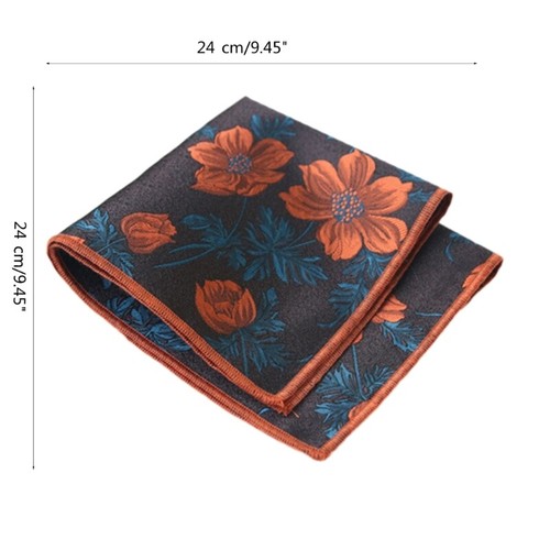 Portable Hankie Male Handkerchief Floral Pattern Super Soft Washable Hanky - Picture 8 of 17