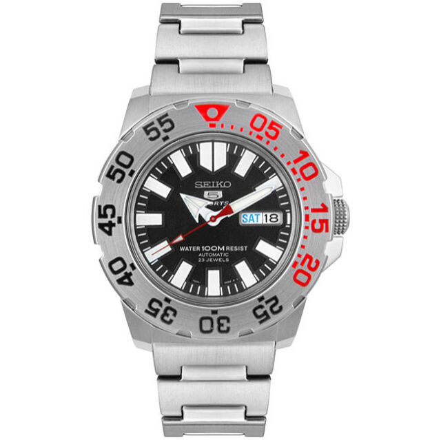 RARE Seiko 5 Sport SRP487K1 Baby Monster Automatic Black Dial 