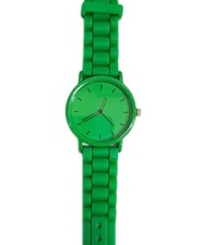 Montre Analogique Pour Homme Et Femme Quartz Bracelet En Caoutchouc Vert Lac