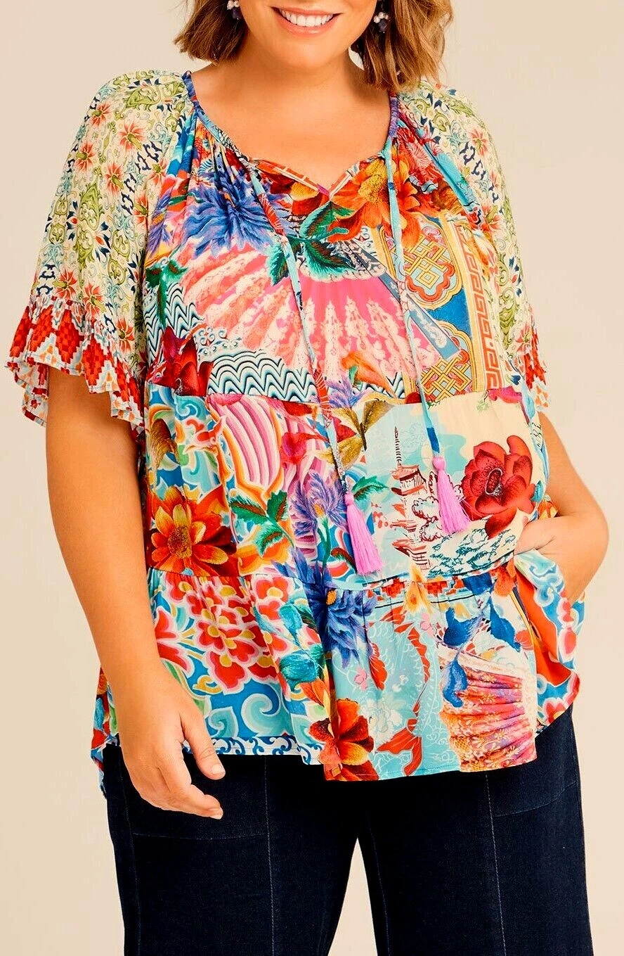 TS TAKING SHAPE VIRTU plus sz M / 20 Natural Ikebana Top soft light NWT rrp$150!