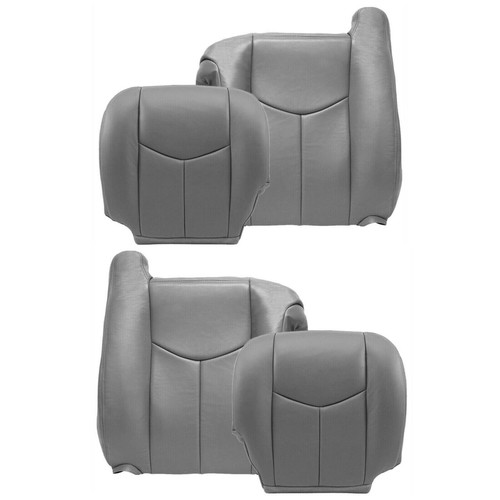Replacement For 2003-2006 GMC Sierra 1500 2500 Front Leather Seat Cover Gray - Picture 2 of 20