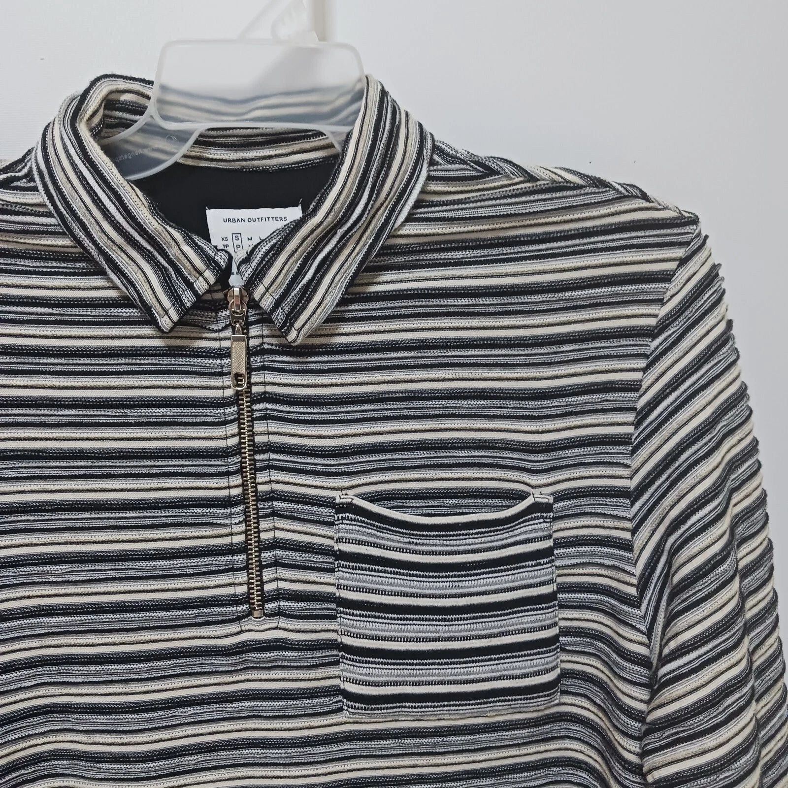 VETEMENTS Felpa uomo Urban Outfitters taglia S nero bianco beige cerniera quarto