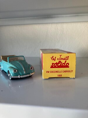 Voiture Miniature Solido 1/43 - Coccinelle Cabriolet VW 1950 Bleue - Modèle Métal D'Occasion