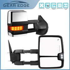 Pair Heated Tow Mirrors For 2003-2006 Silverado Sierra 1500 2500hd W Led Signal