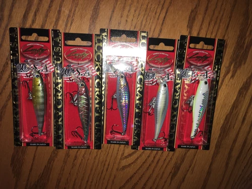 Lucky Craft Pointer 78 SP==LOT of 5 DIFFERENT COLORED FISHING LURES