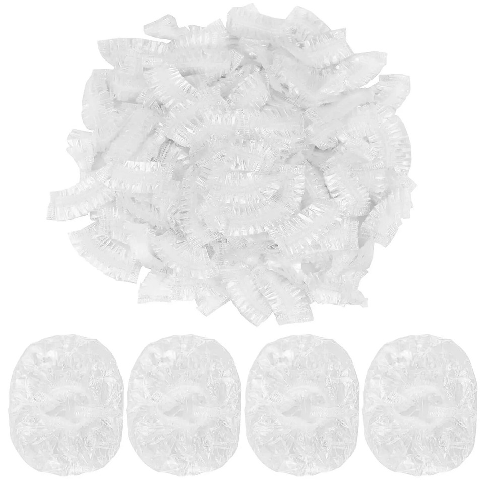 200 Pack Disposable Ear Covers for Shower, Waterproof Plastic Ear