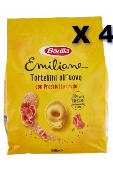 4 X 500 G (2 Kg) Barilla Egg Pasta GefüLlte Tortellini Mit Rohschinken-image