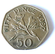 Bailiwick Of Guernsey 50p Fifty Pence Coin Freesia Flowers 1997 RARE GRADE