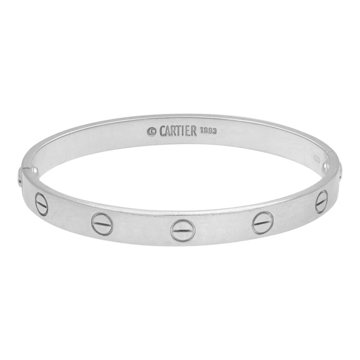 CARTIER OPEN LOVE Bangle Bracelet 18kt white gold & Diamond Size 17 – Lux  Time Center