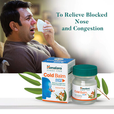 Herbal Cold Balm Eucalyptus Relieves Nasal Blue Gum Tree Mint 45 gm F S