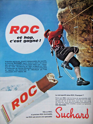 PRESSEWERBUNG 1966 ROC CHOCOLATE SUCHARD FÜR SPORTLICHES KLETTERN - ADVERTISING