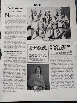 El30 Ephemera 1972 Bild The Dixielanders Burnley Sud Courtney Steve Bryan